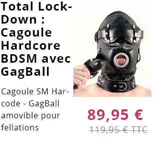 Total LockDown : Cagoule Hardcore BDSM avec GagBall