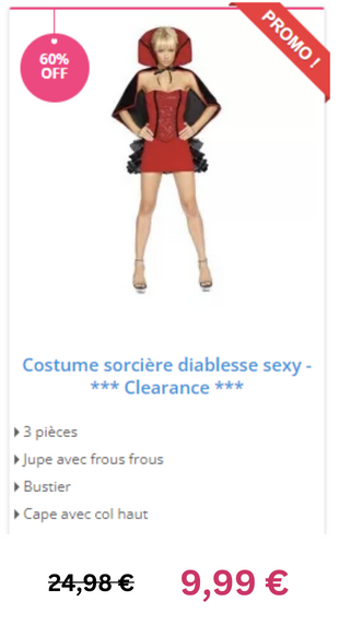 Costume sorcière diablesse sexy - *** Clearance ***